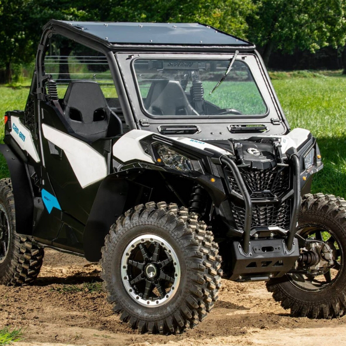 SuperATV Flip Down Glass Windshield for Can-Am Maverick Trail