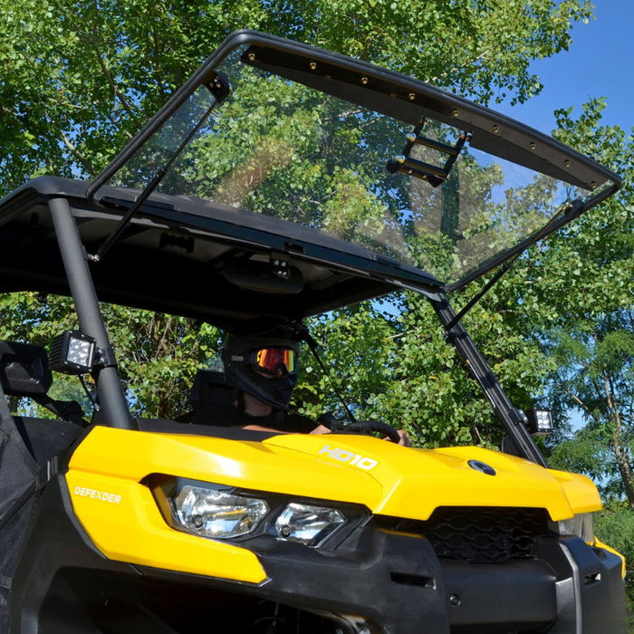 SuperATV Scratch Resistant Flip Windshield for Can-Am Defender