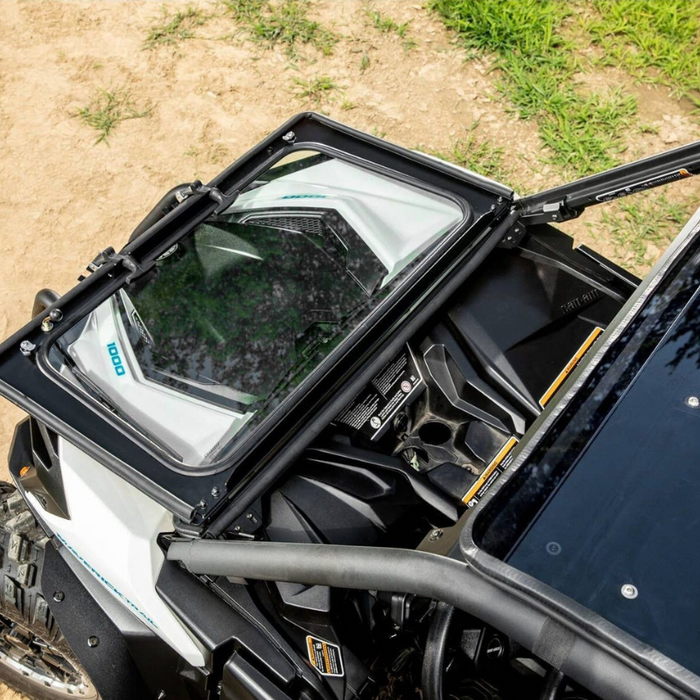 SuperATV Flip Down Glass Windshield for Can-Am Maverick Trail