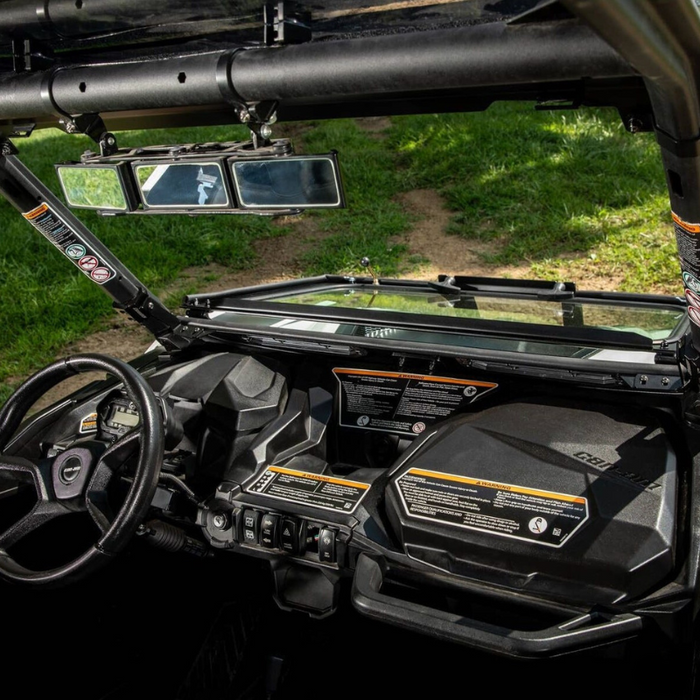 SuperATV Flip Down Glass Windshield for Can-Am Maverick Trail