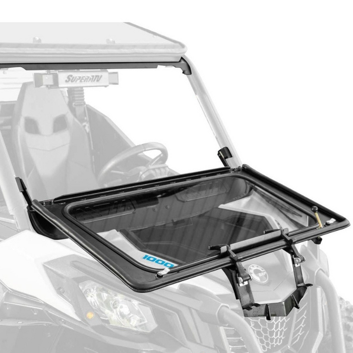 SuperATV Flip Down Glass Windshield for Can-Am Maverick Trail