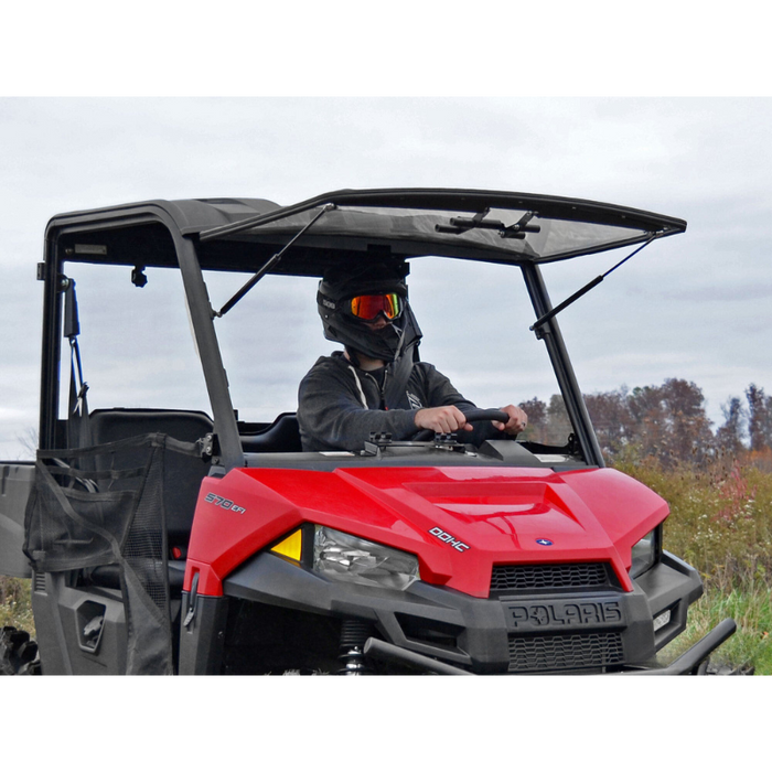 SuperATV Scratch Resistant Flip Windshield for Polaris Ranger Midsize