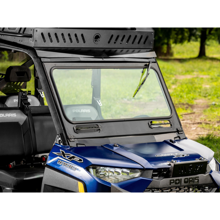 SuperATV Flip Down Glass Windshield for Polaris Ranger XP 1000