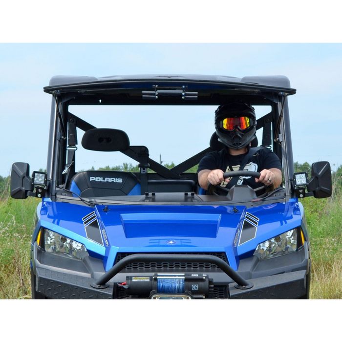 SuperATV Scratch Resistant Flip Windshield for Polaris Ranger XP 900