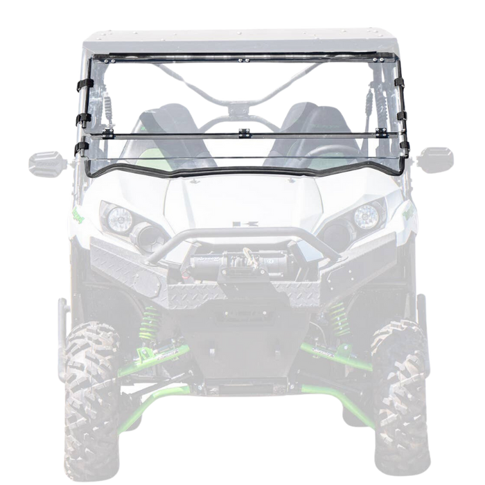 SuperATV Scratch Resistant Flip Down Windshield for Kawasaki Teryx