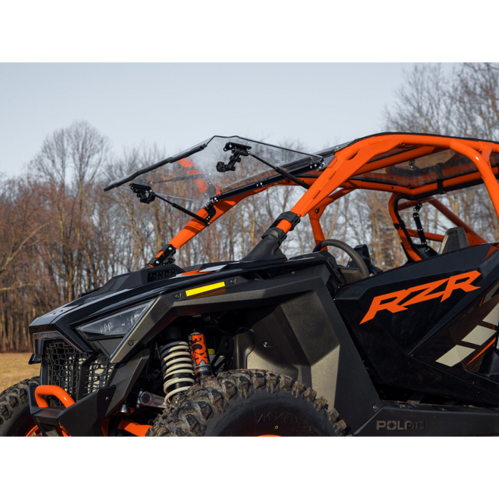 SuperATV Scratch Resistant Flip Windshield for Polaris RZR Pro R