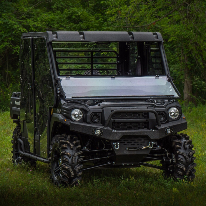 SuperATV Scratch Resistant Flip Down Windshield for Kawasaki Mule Pro