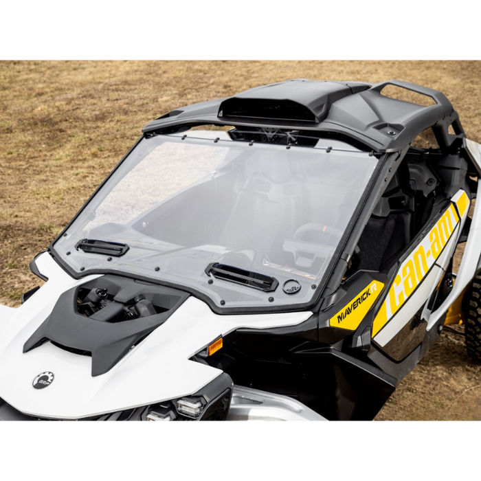 SuperATV Scratch Resistant Vented Full Windshield for Can-Am Maverick R