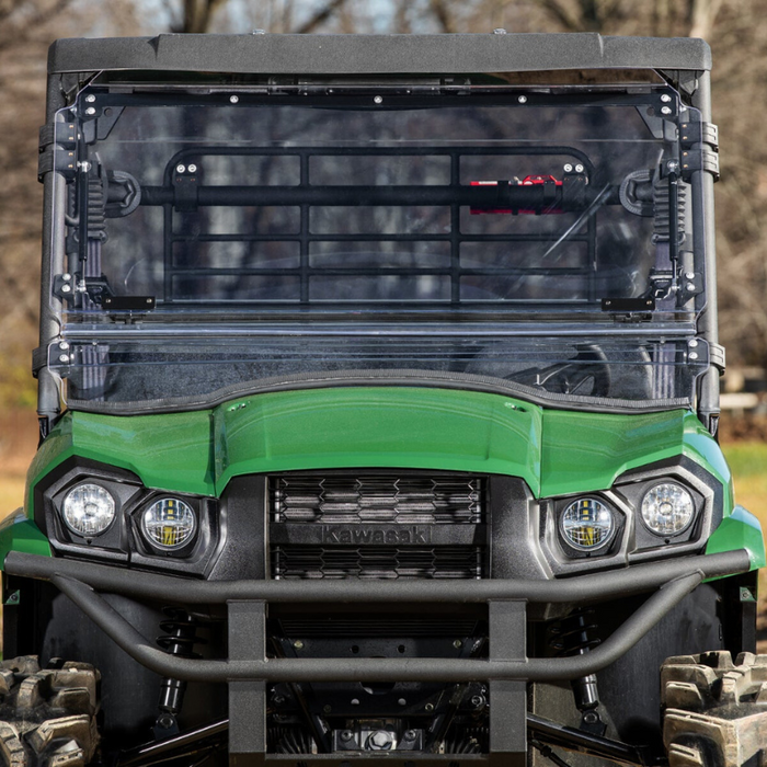 SuperATV Scratch Resistant Flip Windshield for Kawasaki Mule Pro-MX