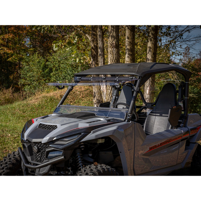 SuperATV Scratch Resistant Flip Windshield for Yamaha Wolverine RMAX