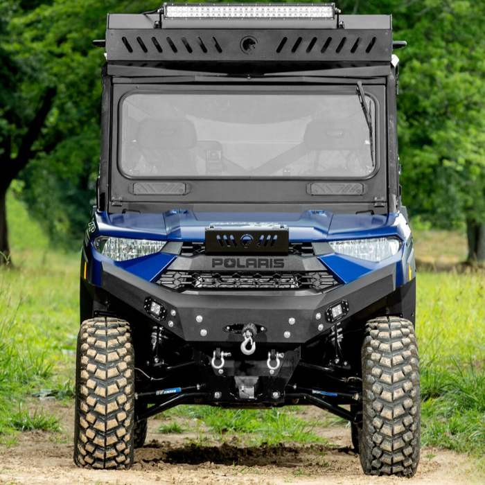 SuperATV Flip Down Glass Windshield for Polaris Ranger XP 1000