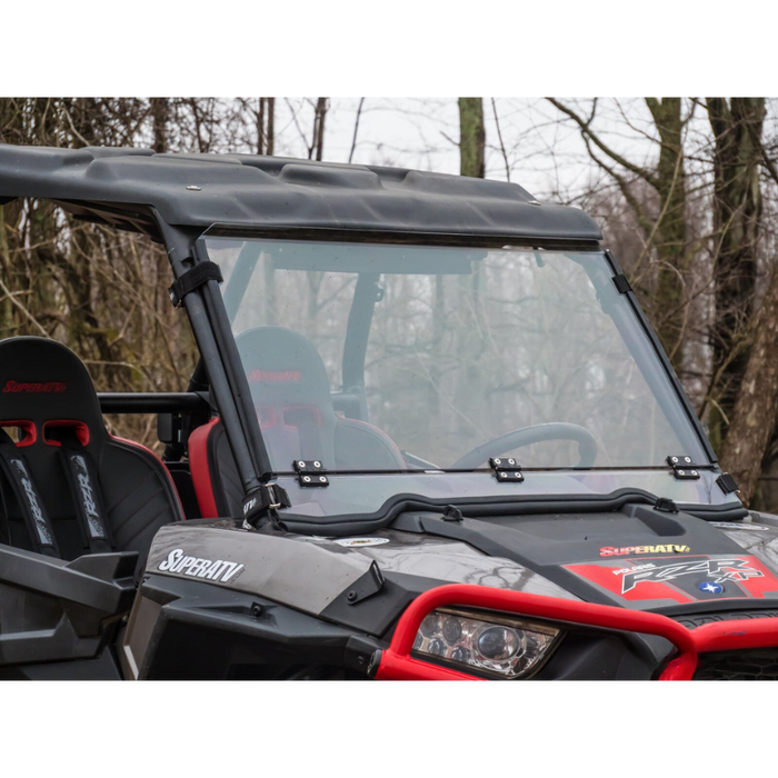 SuperATV Scratch Resistant Flip Down Windshield for Polaris RZR XP Turbo