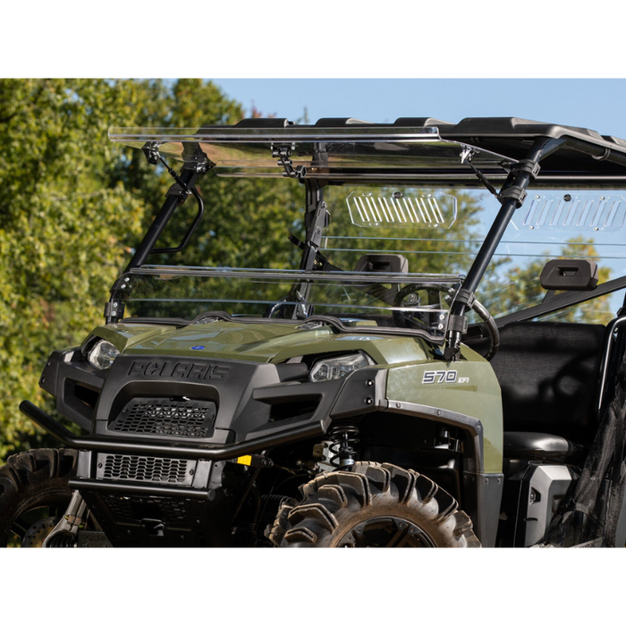 SuperATV Scratch Resistant Flip Windshield for Polaris Ranger 800