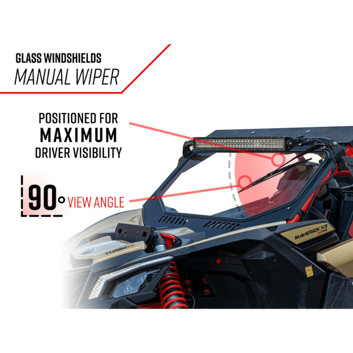 SuperATV Glass Windshield for Can-Am Maverick Sport