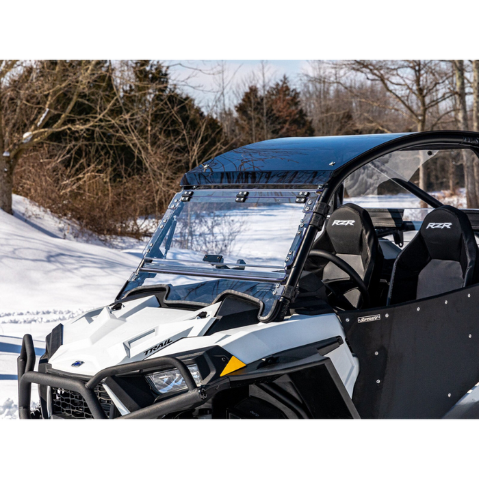 SuperATV Scratch Resistant Flip Windshield for Polaris RZR Trail S 900