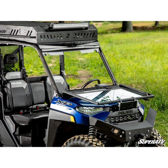 SuperATV Flip Down Glass Windshield for Polaris Ranger XP 1000