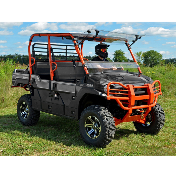 SuperATV Scratch Resistant Flip Windshield for Kawasaki Mule Pro