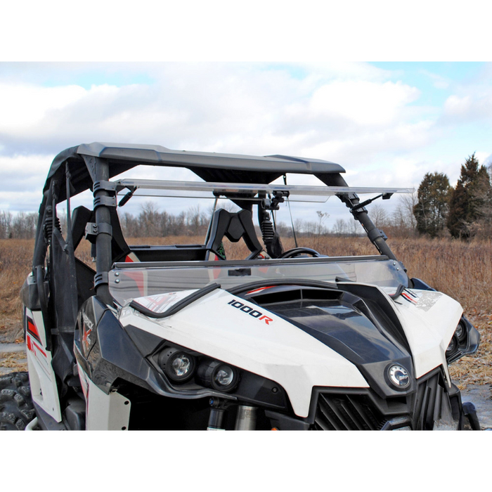 SuperATV Scratch Resistant Flip Windshield for Can-Am Maverick