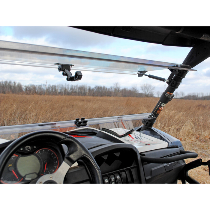 SuperATV Scratch Resistant Flip Windshield for Can-Am Maverick