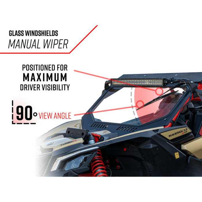 SuperATV Glass Windshield for Can-Am Maverick X3