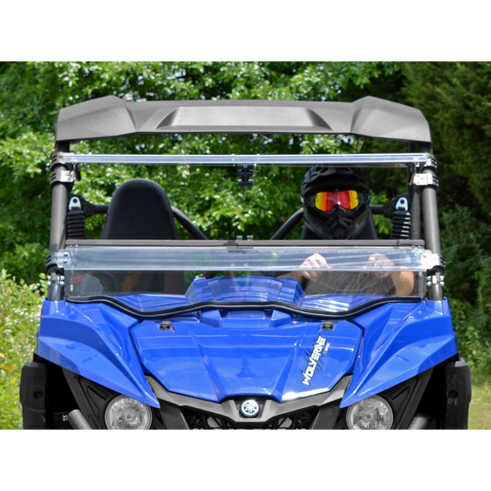 SuperATV Scratch Resistant Flip Windshield for Yamaha Wolverine