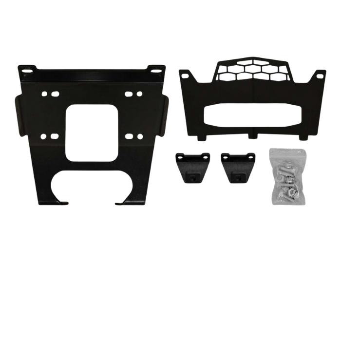 SuperATV Winch Mounting Plate for Polaris RZR XP Turbo