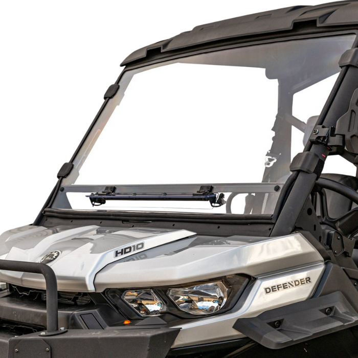 SuperATV Scratch Resistant Vented Full Windshield for Can-Am Defender