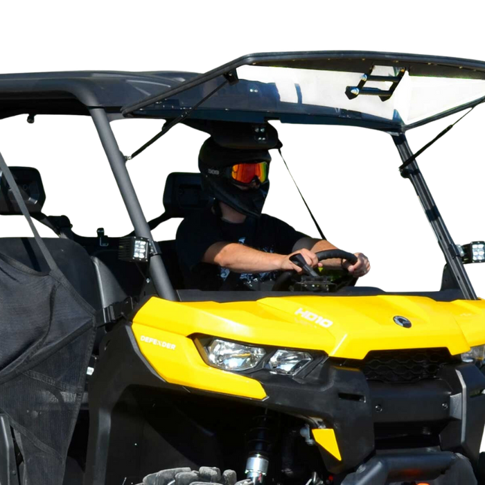 SuperATV Scratch Resistant Flip Windshield for Can-Am Defender