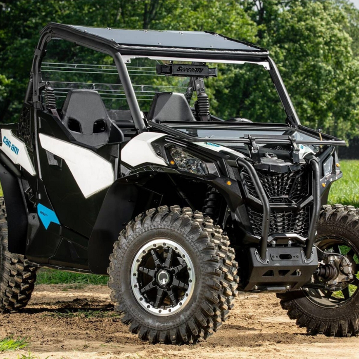 SuperATV Flip Down Glass Windshield for Can-Am Maverick Trail