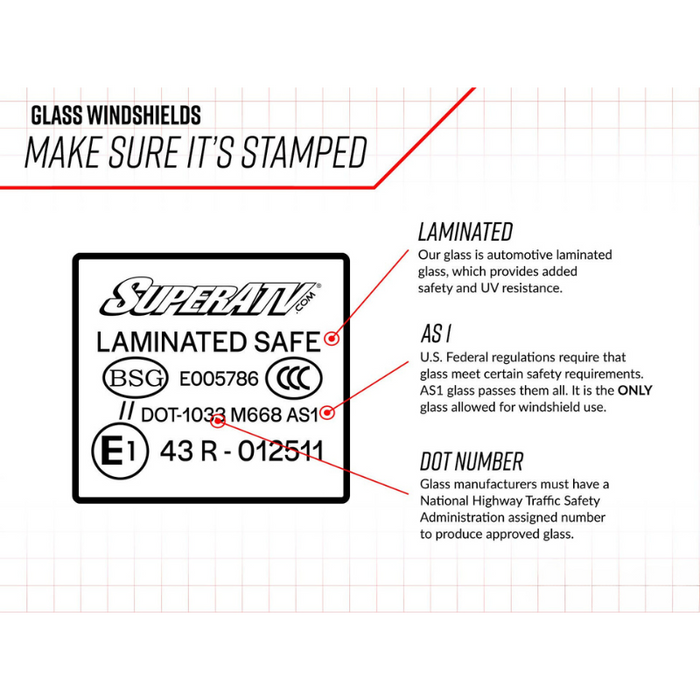 SuperATV Glass Windshield for Can-Am Commander