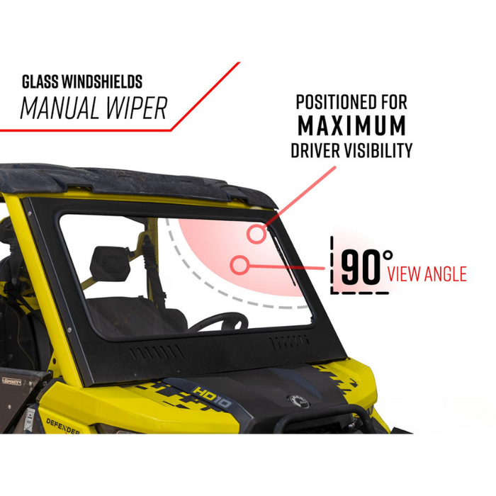 SuperATV Glass Windshield for Can-Am Defender