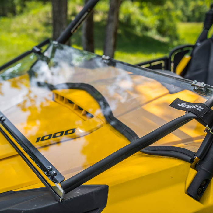 SuperATV Scratch Resistant Flip Down Windshield for Can-Am Commander