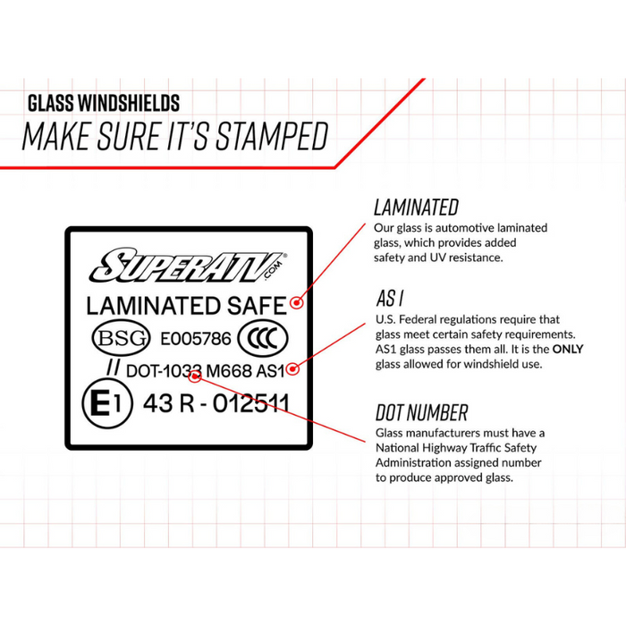 SuperATV Glass Windshield for Can-Am Defender