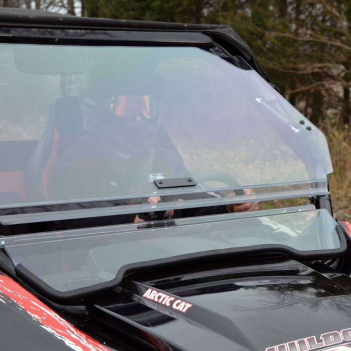 SuperATV Scratch-Resistant Flip Windshield for Arctic Cat Wildcat