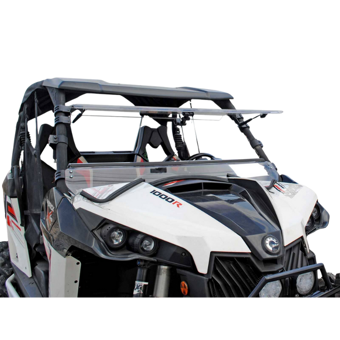 SuperATV Scratch Resistant Flip Windshield for Can-Am Maverick