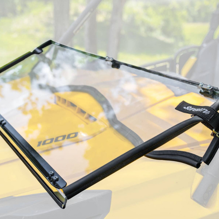 SuperATV Scratch Resistant Flip Down Windshield for Can-Am Commander